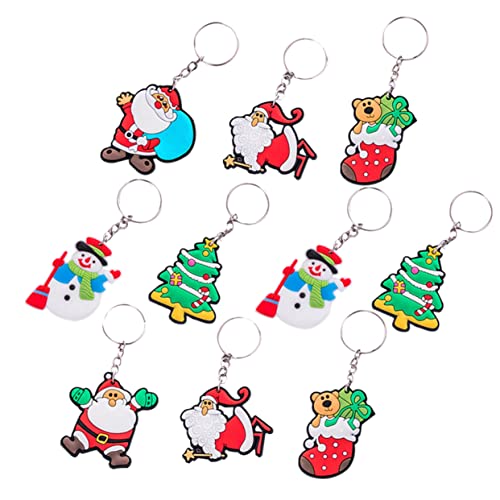 PLAFOPE 10St Schlüsselanhänger weihnachts präsente weihnachtswichtel keychain Gefälligkeiten für Weihnachtsfeiern Schlüssel hängende Dekoration Tasche hängende Dekoration Metall von PLAFOPE