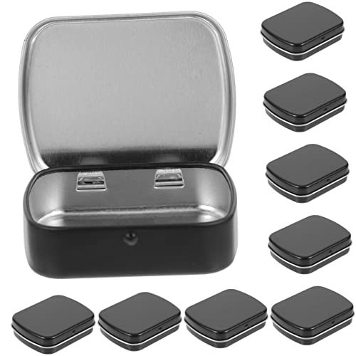 PLAFOPE 10er Set Blechdosen Mit Scharnierdeckel Tragbare Metallboxen Für üßigkeiten Gewürze Und Kleine Accessoires 60x45x15mm von PLAFOPE