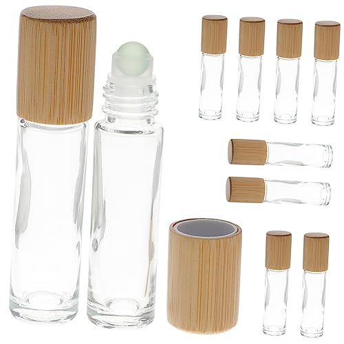 PLAFOPE 10ml Roll On Flaschen Für Ätherische Öle Transparente Roll Behälter Mit Bambusdeckel Perfekt Für Parfü Und Duftöle von PLAFOPE