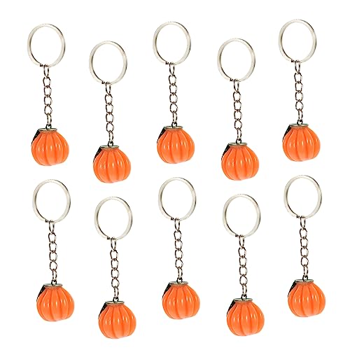 PLAFOPE 10st Kürbis Schlüsselanhänger Kürbis-anhänger Taschenanhänger Kürbis-charme-schlüsselanhänger Thanksgiving-schlüsselanhänger Auto Schlüsselanhänger Halloween-ornamente Orange Harz von PLAFOPE