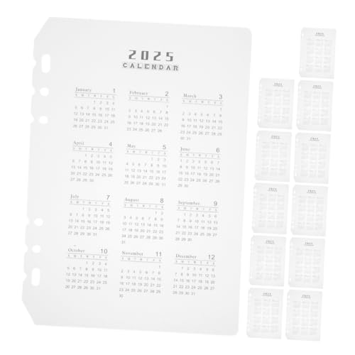 PLAFOPE 12 Stück Kalender-trennblätter, 6-fach Gestanzt, Lose Blätter, Notizblock-trenner, Abnehmbarer 2025-binder-trenner Für Tagesplaner-nachfüllung, A5 von PLAFOPE