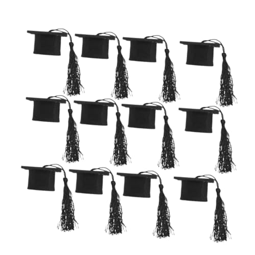 PLAFOPE 12St Mini-Arztmütze small favors kleinigkeiten ornamente abschlussgeschenk zum abi ösch noir Abschluss Flaschendeckel Graduierung Weinflaschendeckel Vlies Black von PLAFOPE