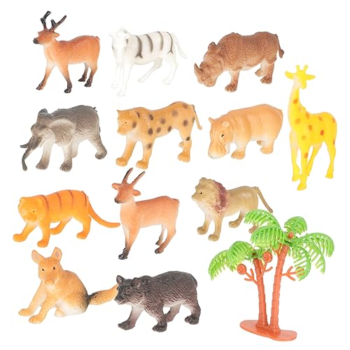 PLAFOPE 12st Tiermodell Waldtiere Meerestiere Wüstentierfiguren Waldtierfiguren Dschungeltierfiguren Giraffenfiguren Zootierfiguren Mini Waldkuchendekorationen Tigerfiguren Plastik von PLAFOPE