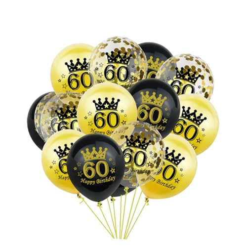 PLAFOPE 15 Stück Geburtstagsballons Dekorationen Latex Pailletten Volle Jahre Party Supplies Foto Prop Bankett Dekorationen Sicheres Latexmaterial von PLAFOPE