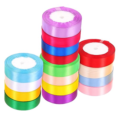 PLAFOPE 16 Rollen 25cm Diy-bänder Blumensträuße Wickelband Feiertagsverpackungsband Partygebrauchsband Ripsband Handdekor Für Diy Diy- Basteln Geschenkband Schleife Polyester von PLAFOPE