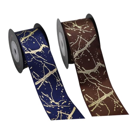 PLAFOPE 2 Rollen Verpackungs Verpackungsband präsentieren für Wickelband seidenband ribbon für Blumenstrauß Blumenverpackungsband Geschenkverpackungsband Polyester von PLAFOPE