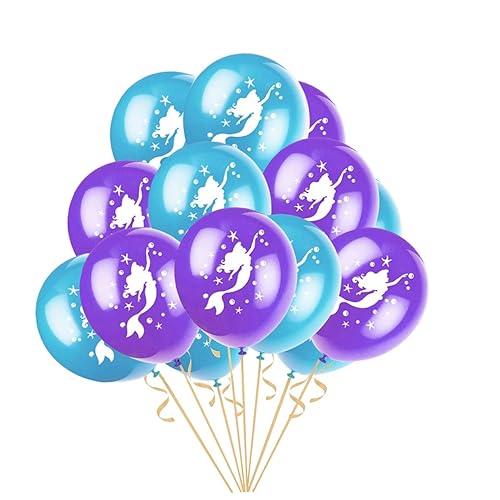 PLAFOPE 20 Stück 12 Zoll Meerjungfrau Luftballons Set Dekorative Latexballons Grün Und Für Hochzeit Babyshower Und Geburtstagsfeiern Gemusterte Ballons Für Festliche Anlässe von PLAFOPE