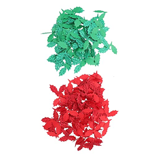 PLAFOPE 200st Weihnachten Hinterlässt Konfetti Tischdekoration Desktop-blatt-ornament Festival-konfetti-dekor Handdekor Mini-weihnachtsblatt Handgemachte Mini-dekor Plastik Rot von PLAFOPE