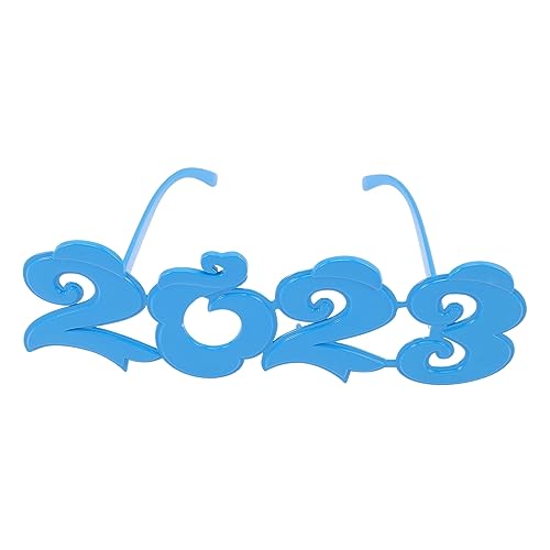 PLAFOPE 2023 Groovige Partygeschenke Abschlussball Flippige Brille Lustige Brillen Neujahrsfeier Abschlussballbrille Leuchtendes Stirnband Abgefahrene Sonnenbrille Stk Blue von PLAFOPE