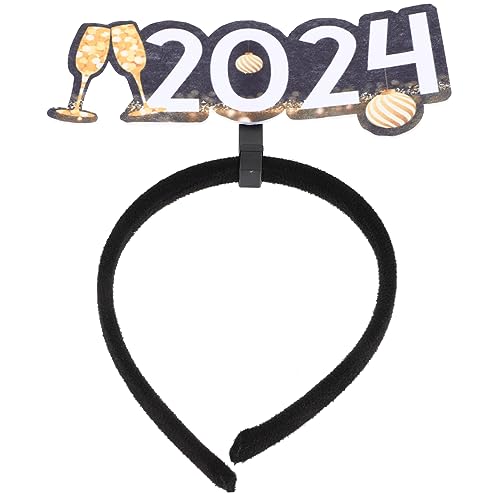 PLAFOPE 2024 Lametta-Stern-Stirnband silvester haarband Silvester-Party-Haarband Kopfschmuck haarclips hairpin weihnachtsdeko Neujahrsparty-Stirnband Haarreifen für die Neujahrsparty Vlies von PLAFOPE