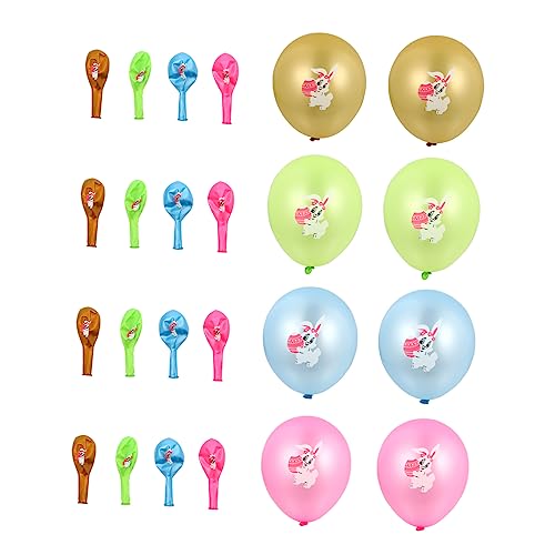 PLAFOPE 24 Stück Ostern Latexballons Mit Buntem Cartoon Druck Ideal Für Partydekoration Und Hintergründe Perfekt Für Kindergeburtstage Und Osterfeiern von PLAFOPE