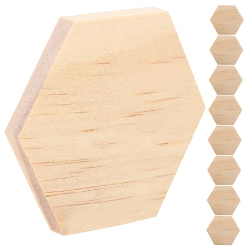 PLAFOPE 25 Stück Sechseckige Holzspäne Einzigartige Dekostücke Faltbarer Reflektor Spot Dekoration Weiße Tafel Holzsechseckfliesen Zum Selbermachen Sechseckige Holzausschnitte Für von PLAFOPE