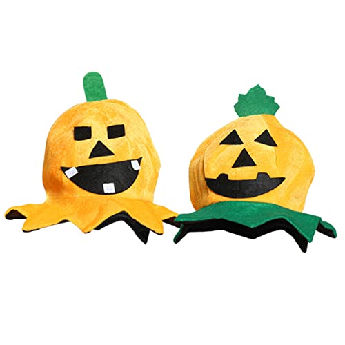 PLAFOPE 2St Halloween-Kürbishut Halloween-Accessoires für Kinder Halloween-Partyhut halloween kopfschmuck halloween kopfbedeckung Bühnenshow-Requisite Kürbiskappe Flanell Orange von PLAFOPE