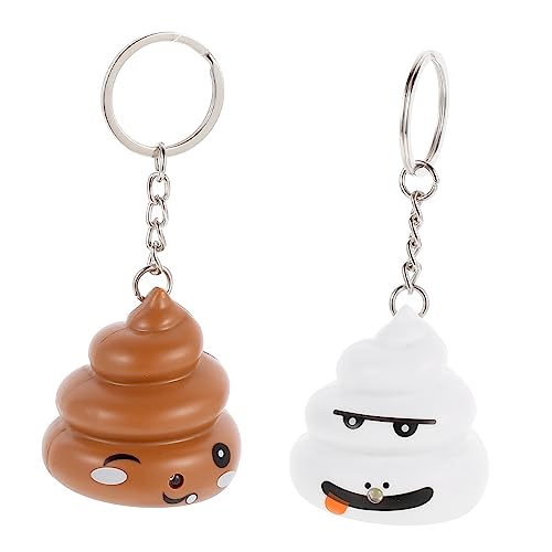 PLAFOPE 2St Schlüsselanhänger kinder schlüsselbund ideas schlüsselkette key chain Schlüsseldekorationen zum Aufhängen Schlüsselringe Poop-Anhänger Zinklegierung Weiß von PLAFOPE