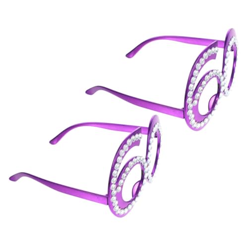 PLAFOPE 2st Geburtstagsbrille Gläser Brillen Eine Sonnenbrille Dekor Geburtstagsparty- -requisite Brille -requisite Geburtstagsparty-zubehör Geburtstagsparty-brille Violett Plastik von PLAFOPE