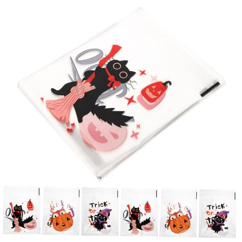 PLAFOPE 300St Halloween Selbstklebende Tasche Halloween-Kekstüten durchsichtige Geschenktüte Halloween geschenktüten Halloween Tasche für süßigkeiten Snack-Tasche Keksbeutel Plastik von PLAFOPE