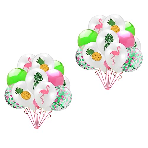 PLAFOPE 30St Flamingo-Ananas-Monstera-Blatt-Ballon-Set Paillettenballons Luftballons für die Sommerparty tropische Partyballons balloons wasserballons luftbalons Partyzubehör Sommerballons von PLAFOPE