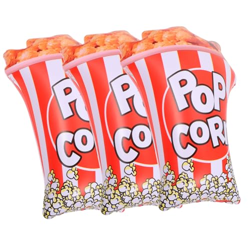 PLAFOPE 3St Aufblasbares Popcorn Lebensmittelballons Film-Popcorn-Ballon Spielzeug luftballons Aufblasbare Popcorn Accessoires Filmabenddekoration Popcorn-Dekorationen für Partys PVC von PLAFOPE