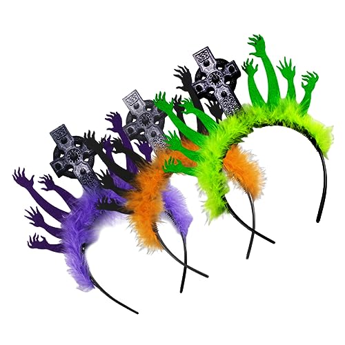 PLAFOPE 3St Cosplay-Kopfschmuck halloween haarreif halloween headband halloweendeko Grabstein Kopfband Haarschmuck Stirnbänder Haarband Halloween-Haarreifen Cosplay-Stirnband Plastik von PLAFOPE