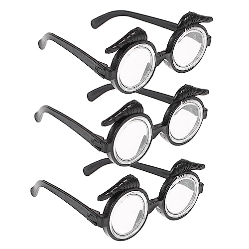 PLAFOPE 3st Schwarzes Brillengestell Partygeschenke Für Kinderbrillen Partybrille Für Kinder Brille Mit Nase Verkleiden Lustige Brille Kinderparty-brille -cosplay-brille Plastik Black von PLAFOPE