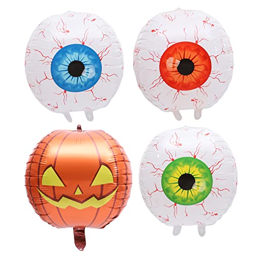 PLAFOPE 4 Stück Augapfel Kürbis Luftballons Kinder Dekor Halloween Thema Augäpfel Spukhaus Luftballons Dekor Halloween Luftballons Halloween Folienballons Halloween Party Ballon von PLAFOPE