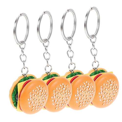 PLAFOPE 4 Stück Simulation Lebensmittel Anhänger Hamburger-Anhänger zum Aufhängen hängende Hamburger-Anhänger lustige schlüsselanhänger dekoanhänger Hamburger-Schlüsselanhänger Charme PVC von PLAFOPE