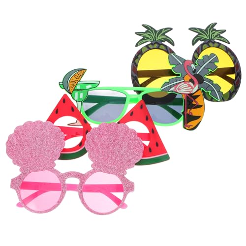 PLAFOPE 4 Stück Wassermelonengläser tropische Partygeschenke Luau-Party-Sonnenbrille tropische Gläser lustige sonnenbrille karnevalsbrille Leichte Partybrille hawaiianische Partybrille Stk von PLAFOPE