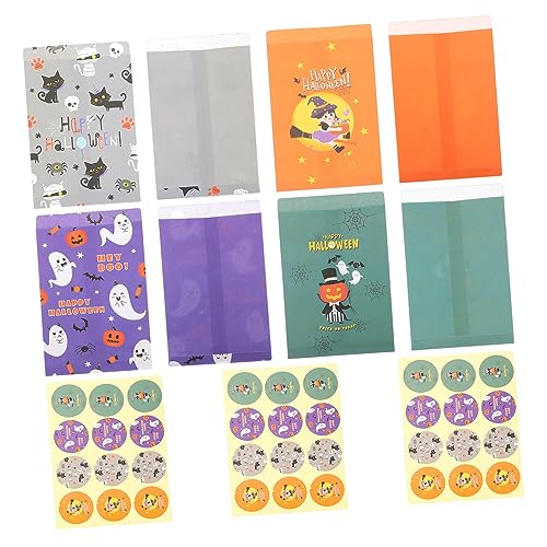 PLAFOPE 48St Halloween-Geschenktüte Halloween-Partytüten praktische Papiertüte schöne Süßigkeitentüte Süßigkeitentasche Halloween Snacks Halloween naschen Kinder Papiertüte süße Papiertüte von PLAFOPE