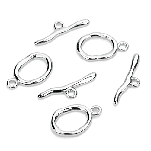 PLAFOPE 5 Sätze oder Metallverschlüsse Halskette Knebelverschlüsse Kette Knebelverschluss Charm-Armband armbandverschluss verschluss für armbänder Kettenverbinderverschlüsse Silver von PLAFOPE