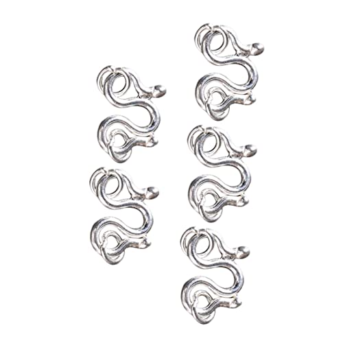 PLAFOPE 5 Stück Doppelring Mit Haken Und Schnalle Kettenschnallenverschlüsse Für Halsketten S Haken Ringe Halskettenverschluss Charms Armbänder Sterlingsilber Knebelverschluss von PLAFOPE