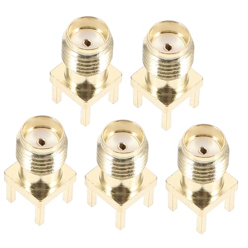 PLAFOPE 5 Stück SMA Stecker Schott Löt Hf Stecker Gerader Hf Koaxial Adapter Weibliche Basisbuchse Ideal Für Antennenkabel Und SAT Verbindungen Hochwertige Koaxialverbinder von PLAFOPE