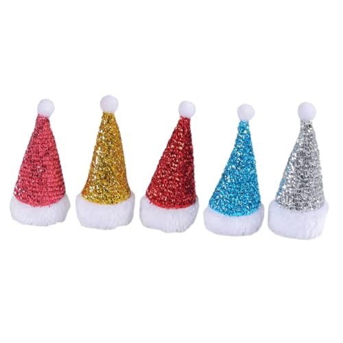 PLAFOPE 5 Stück Utensilienhalter Für Partykappen Miniatur Weihnachtsmütze Kleine Weihnachtsmütze Süßigkeiten Weihnachtsmütze Kleine Weihnachtsmützen Besteck Weihnachtsmütze von PLAFOPE