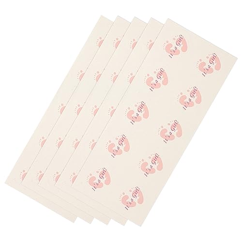 PLAFOPE 50-Blatt-Box Aufkleberetiketten Aus Papier Umschlagschließer Geschenkverpackungsaufkleber -siegel-Aufkleber Papieraufkleber Aufkleber Für Babyparty-Aufkleber Rosa von PLAFOPE