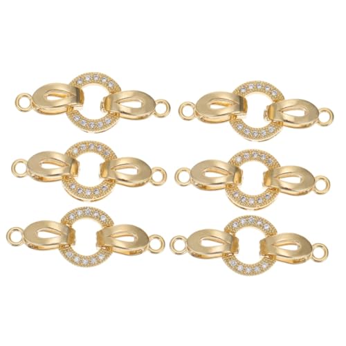 PLAFOPE 6 Stk Verbindungsschnalle Perlenarmbänder Vergoldete Halskette Perlen-strasssteine Vergoldetes Armband Halsketten Gold Verschlusshaken Perlenzubehör Bettelarmband Kupfer Golden von PLAFOPE