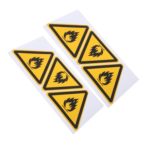 PLAFOPE 6St Sicherheitswarnschilder Etikett aufkleber beschrifter stickern klebesticker stickbilder brennbares Zeichen Warnzeichen Warnschild für brennbare Gefahren selbstklebendes Vinyl von PLAFOPE