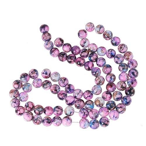 PLAFOPE 80St Glas-Pop- -Schmuckzubehör Freundschaftsschmuck Perlen bunte Halskette bunter Schmuck armband zubehör schmuckherstellung zubehör handgefertigte Accessoires Halskette Murmeln von PLAFOPE