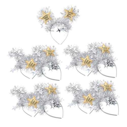 PLAFOPE 9 Stück Neujahrs Stirnband Stern Haarreifen Glitzer Stirnband Vorabend Partyzubehör 2022 Neujahrs Haarreifen Silvester Stirnbänder Party Haar Accessoire Neujahr Kopfbedeckung von PLAFOPE