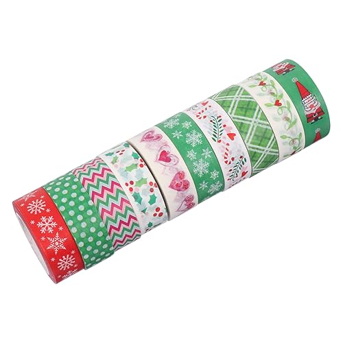 PLAFOPE DIY Weihnachts Washi Tape Set Dekorative Papierbänder Für Scrapbooking Tagebuch Und Bastelprojekte Reißbares Klebeband Mit Verschiedenen Mustern von PLAFOPE