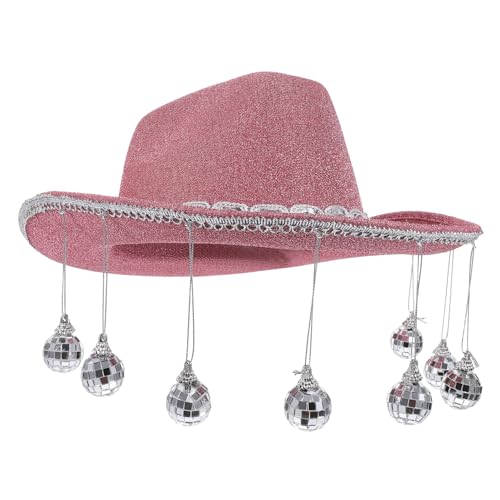 PLAFOPE Disco Cowboyhut Strass Cowboyhut Cowboyhut Kappe Hut Hüte Cosplay Cowgirl Hut Leistung Kostümzubehör Partyhut Damenhut Breiter Hut Jungenhut Kunststoff von PLAFOPE