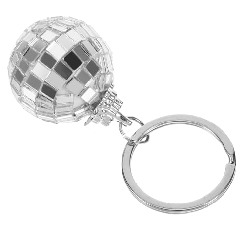 PLAFOPE Disco-Linsenkugel-Schlüsselanhänger Ring Handtasche Armband pendant anhänger charms schlüsselkette Mini-Disco-Kugel-Schlüsselanhänger Disco-Kugel-Anhänger Zinklegierung Silver von PLAFOPE