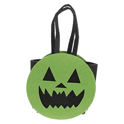 PLAFOPE Halloween-Süßigkeitsbeutel Halloween-Süßigkeitstüte Tragetaschen für Kinder halloween tasche halloween bag Halloween-Tags für Goodie-Bags Süßigkeitentüten Halloween Vlies Green von PLAFOPE