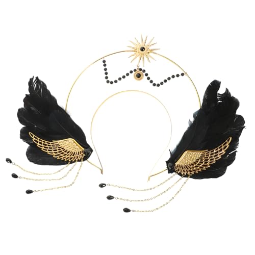 PLAFOPE Halloween-stirnbänder Urlaub Stirnbänder Göttinnen-blumen-stirnband Gothic-kopfbedeckung Halloween-haarband Lolita-stirnband Gotische Krone Gotische Kopfbedeckung Black Legierung von PLAFOPE