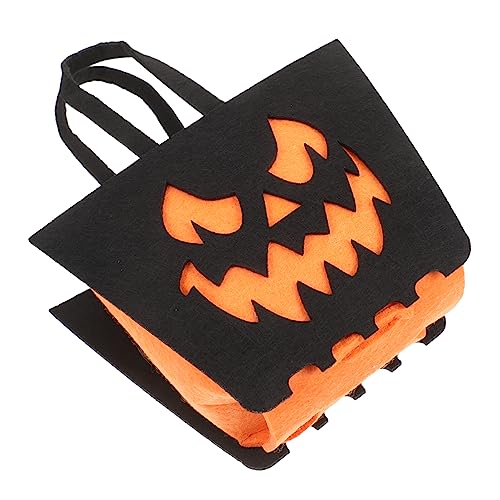 PLAFOPE Halloween-süßigkeitsbeutel Halloween-leckerli-tasche Kindertragetaschen Goodie-bags Für Kinder Halloween-süßigkeitshalter Süßigkeitentüten Halloween Massentragetaschen Vlies Black von PLAFOPE