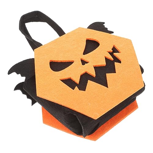 PLAFOPE Halloween-süßigkeitsbeutel Tragetaschen Für Kinder Halloween-party-goodie-bags Süßigkeiten-geschenktüten Halloween-leckerli-tasche Tasche Für Halloween-süßigkeiten Orange Vlies von PLAFOPE