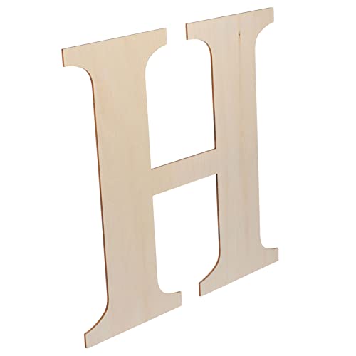 PLAFOPE Handwerksbriefe Bastelraumdekor Unfinished Letters H Letters Sign Paintable Alphabet Hängsbrief für Cutout Block Letters Wall Hanging Letter Decal for Painting Craft Home von PLAFOPE