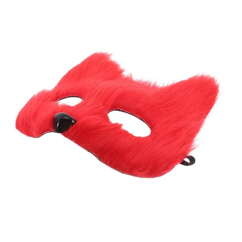 PLAFOPE Pelzige Halbgesichts-fuchsmaske, Realistische Tiermaske Für Halloween, Maskerade, Party, Maske, Katze, Cosplay, Kostümzubehör Für Halloween, Karneval von PLAFOPE