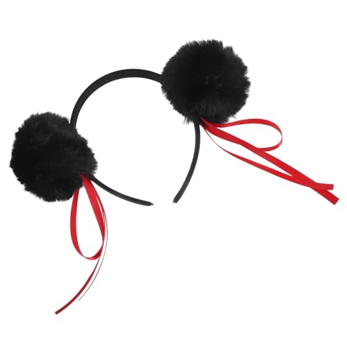 PLAFOPE Plüsch Nezha Haar Hoop Flauschigen Ball Haarband Halloween Kostüm Stirnband Dekoration Für Frauen Mädchen Karneval Halloween Party Cosplay Dress Up von PLAFOPE