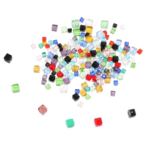 PLAFOPE Schmuckhandwerksperlen Perlenkette Cube Beads Bead Charms Smooth Handmade Loose Spacer Halskette Schmuckherstellung Beads with Holes for Crafts Jewelry Making von PLAFOPE