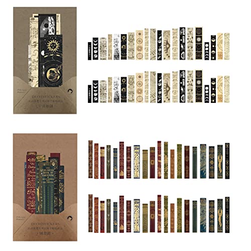 80 Stück Scrapbooking Sticker Set Vintage Washi Aufkleber Selbstklebend Retro Streifen Scrapbooking Aufkleber Dekorativ Sticker für DIY Scrapbooking Reisetagebuch Scrapbook Zubehör Bullet Journal(A) von PLATEYTR