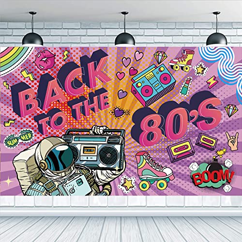 Zurück in die 80er Jahre Banner für 80er Jahre Party Dekoration Disco Party Banner Hintergrund 80er Jahre Geburtstagsparty Foto Hintergrund Dekoration, 80er Party Wand Poster Deko(180x110cm rosa) von PLATEYTR